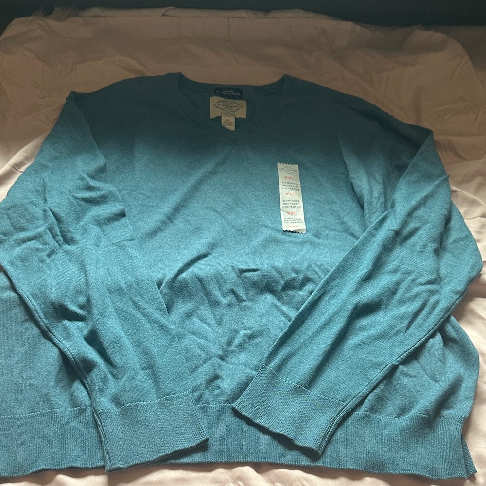 St. John's Bay Men's V-Neck Sweater in Teal